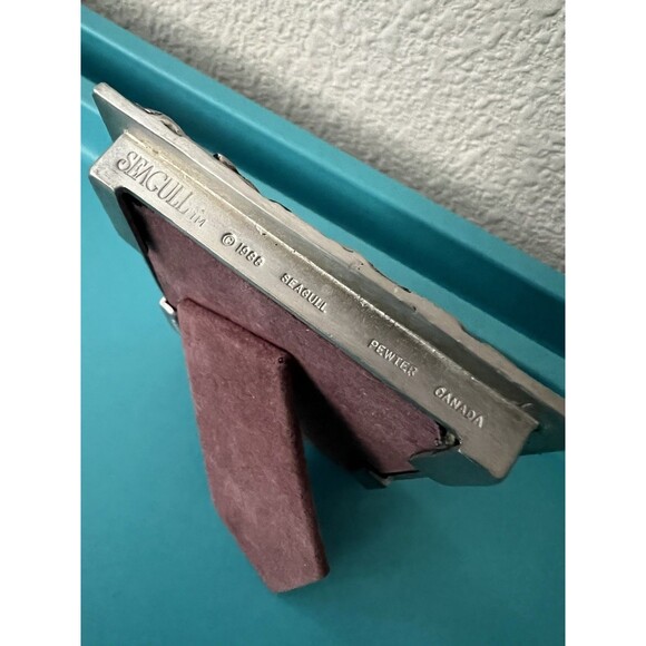 SEAGULL Pewter Canada Floral Picture Frame 1988 Vintage 3x4 Ornate Flowers - Picture 4 of 15